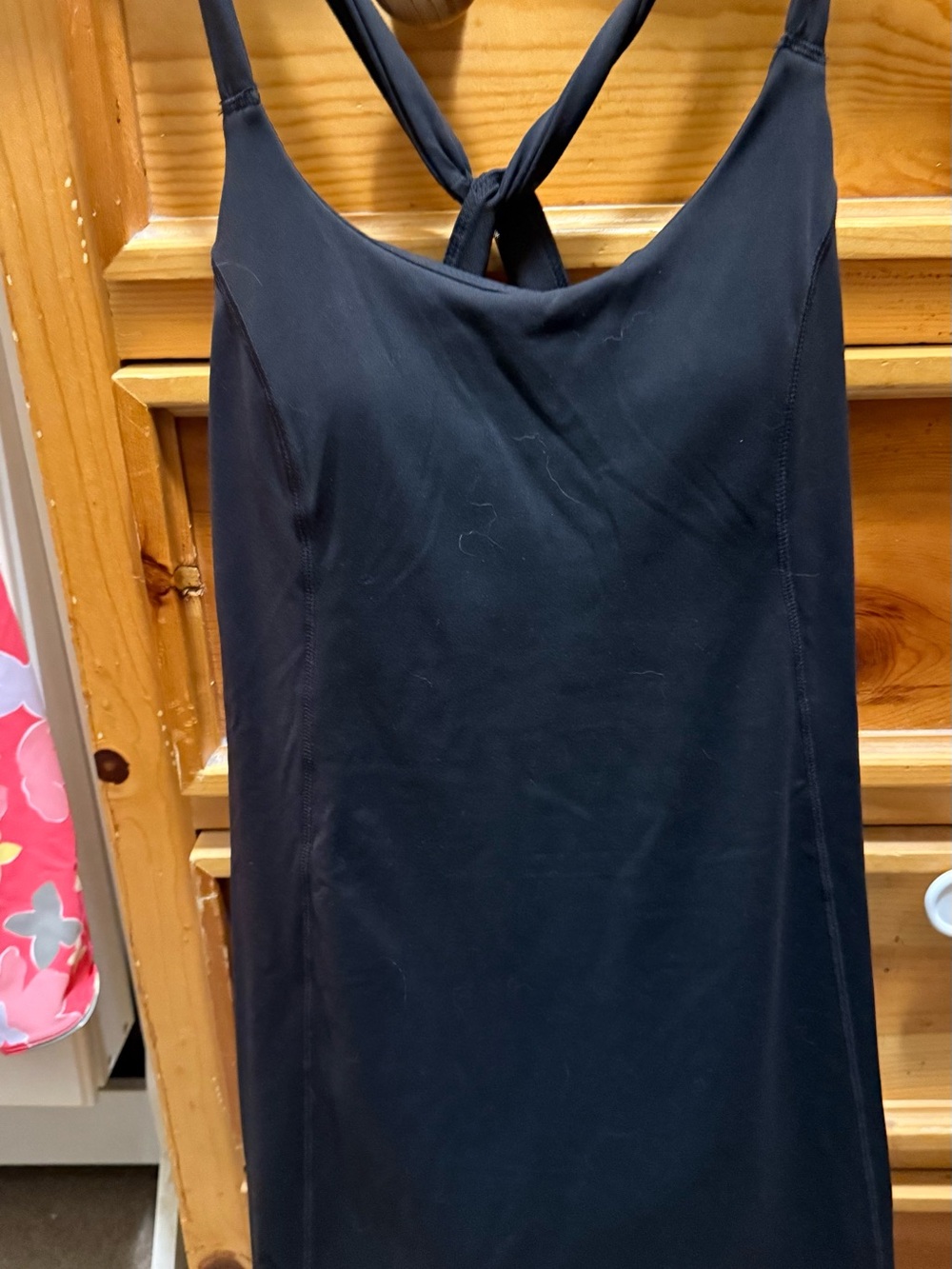 Classic Black Twist-Back Women's exercise Dress